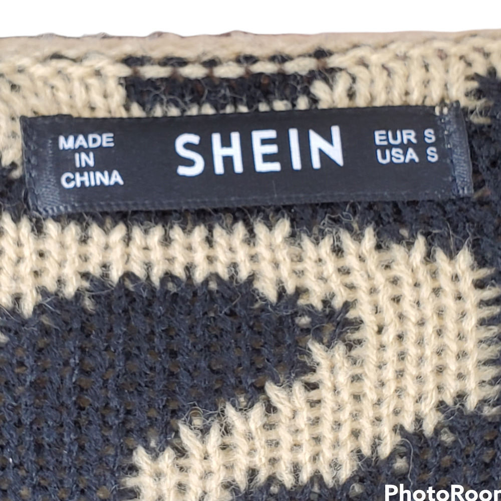 Shein Leopard Print Waterfall Front Cardigan Sz S - image 3